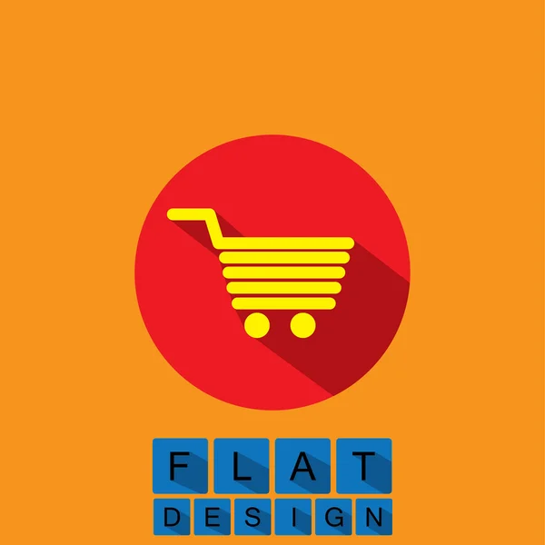 Flat design icon of online shopping cart - vector graphic — Stock Vector