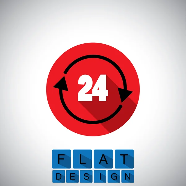 24 시간 기호 또는 상징-벡터 그래픽의 평면 디자인 아이콘 — 스톡 벡터