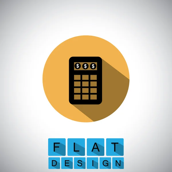 Icono de diseño plano de la calculadora para el negocio - vector gráfico — Vector de stock