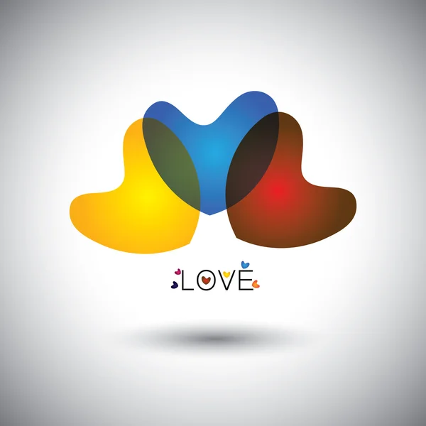 Streszczenie serca przezroczyste & miłość ikony - koncepcja grafiki wektorowej — Wektor stockowy