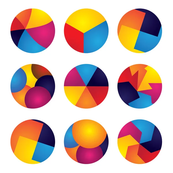 Círculos abstractos coloridos vector iconos de elementos de diseño . — Archivo Imágenes Vectoriales