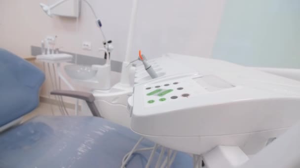 Panneau Commande Machine Dentiste Avec Supports Pour Différents Outils Chaise — Video