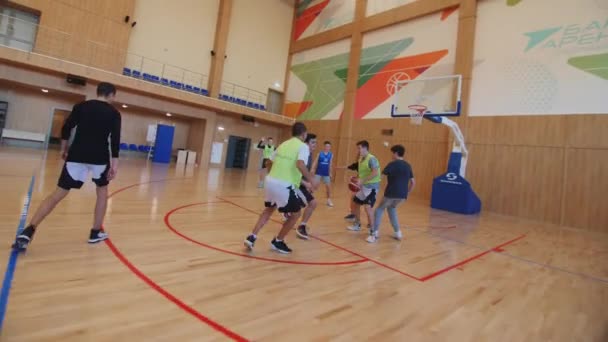 Kazan Tatarstan Russie Octobre 2021 Les Adolescents Jouent Basket Ball — Video