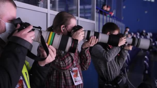 Kazan Tatarstan Russland Oktober 2020 Ein Team Von Fotografen Mit — Stockvideo