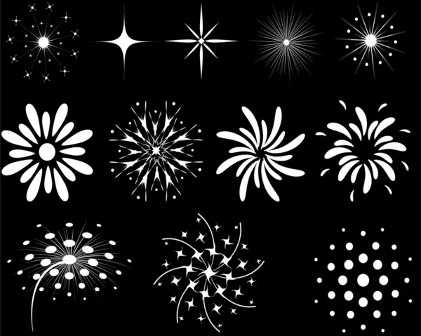 The elements of fireworks — Stock Vector