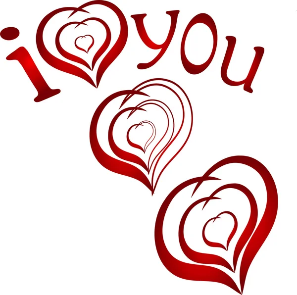 "Je t'aime. symbole de coeur — Image vectorielle