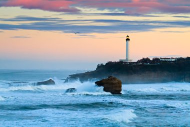 Biarritz Lighthouse in the Storm clipart