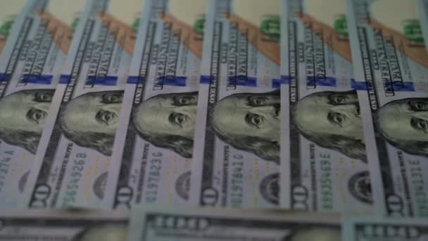 Dollar Bills Money Background Cash Money Banknotes Close Shot Selective — Stock Video