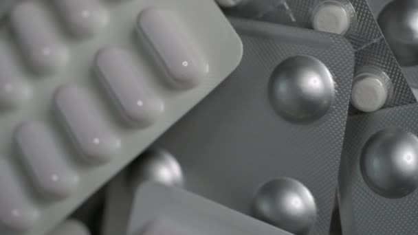 Capsules Blister Blister Medicine Tablets Pills Close Shooting Selective Focus — Video Stock