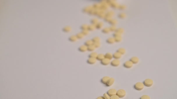 Selective Focus Capsules Blister Blister Medicine Tablets Pills Close Shooting — Video Stock