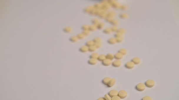 Concentrazione Selettiva Capsule Blister Blister Con Medicina Compresse Pillole Close — Video Stock