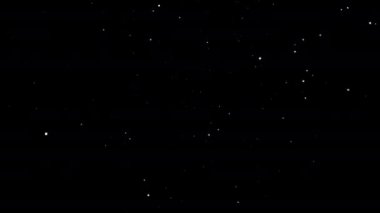 Alfa kanallı büyük ve küçük kar taneleri animasyon döngüsü. Kar taneleri kameraya doğru ilerliyor. Kar örtüsü.