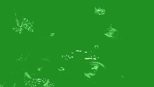 Вода Падає Зелений Екран — стокове відео