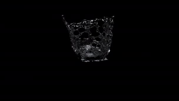 Slow Motion Water Splashes Black Background — Stock Video