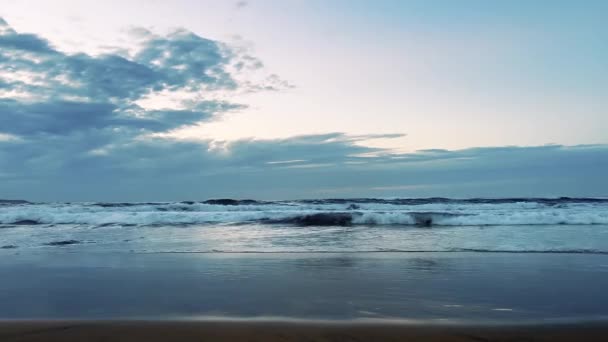 Vagues Lavant Sur Une Plage Sable Fin Paysage Marin Tropical — Video