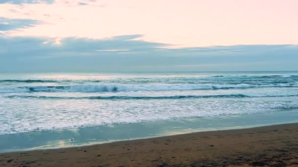 Ondas Oceânicas Lavam Praia Areia Paisagem Marinha Tropical Ilha Paraíso — Vídeo de Stock