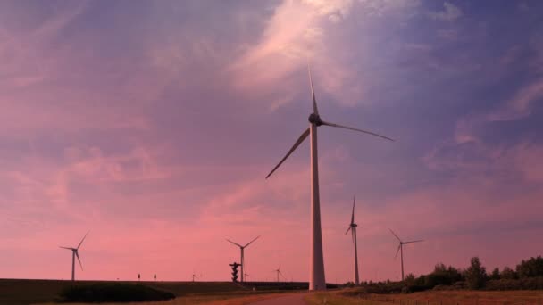 Windkraftanlagen Zur Erzeugung Sauberer Erneuerbarer Energien — Stockvideo