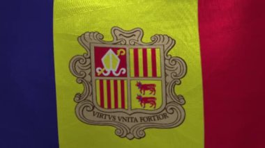National Flag of Andorra. 3d Animation. 4K