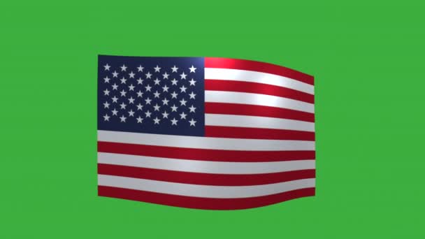 National Flag United States America Green Screen Animation — Vídeos de Stock