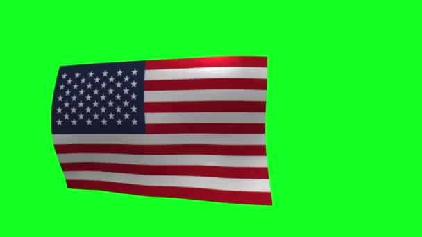 National Flag Unated State Animation Green Screen — 图库视频影像