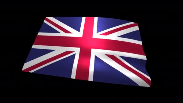 Государственный Флаг Великобритании Каналом Альфа Animation — стоковое видео