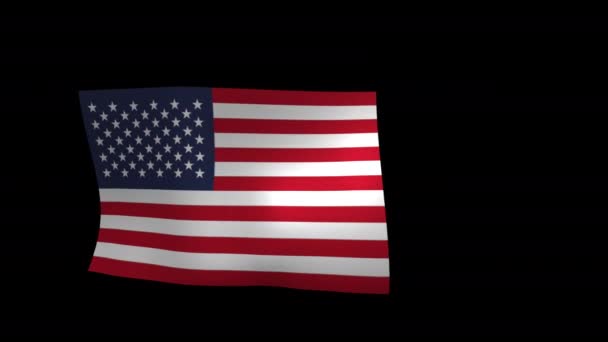 National Flag Unated State Animation Alpha Channel — Vídeo de stock