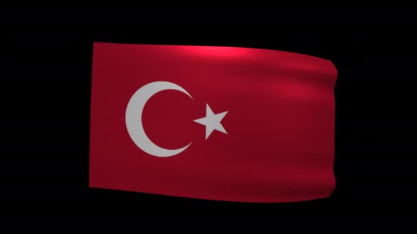 National Flag Turkey Alpha Channel Animation — ストック動画