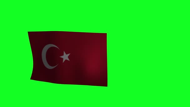National Flag Turkey Green Screen Animation — Stockvideo