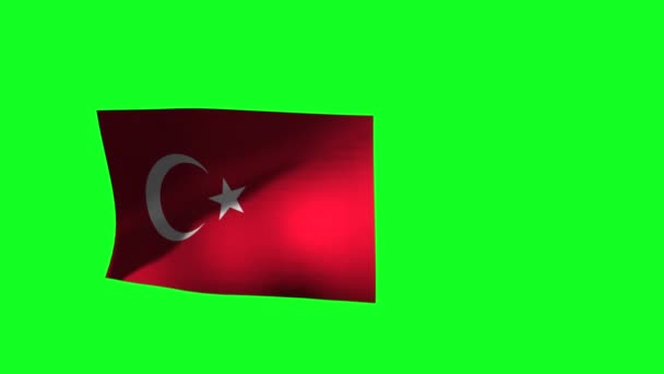 National Flag Turkey Green Screen Animation — Stockvideo