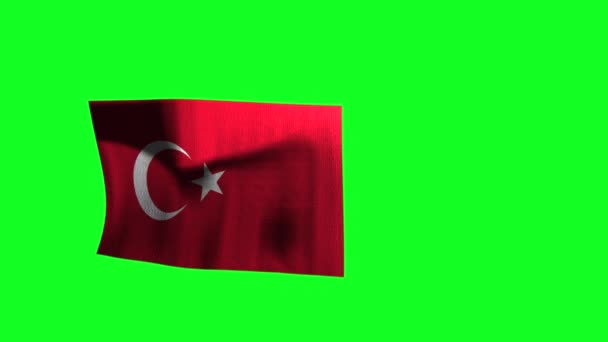 National Flag Turkey Green Screen Animation — Stok video