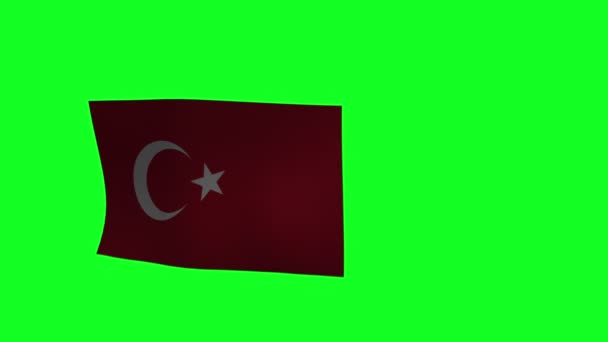 National Flag Turkey Green Screen Animation — Vídeo de stock