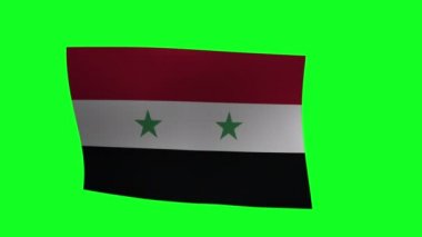 Waving Flag of Syria on Green Screen. 3d Animation. 4K.