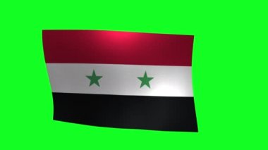 Waving Flag of Syria on Green Screen. 3d Animation. 4K.