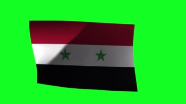 Waving Flag of Syria on Green Screen. 3d Animation. 4K.