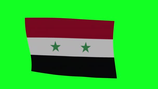 Waving Flag Syria Green Screen Animation — Wideo stockowe