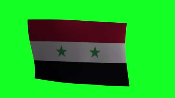 Waving Flag Syria Green Screen Animation — Vídeos de Stock
