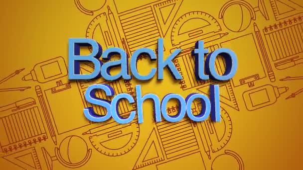 Animated Background School Supplies Copy Space Your Text Design Animation — 비디오