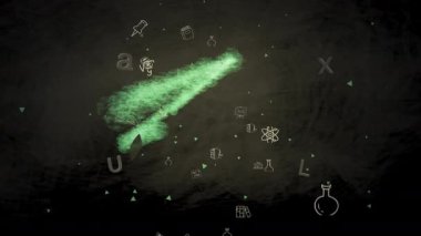 Animated School background with copy space for your text design. 3d Animation with Alpha Channel