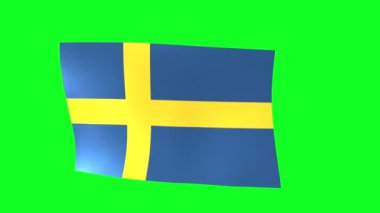 The national flag of Finland on green screen. 3D animation. 4K