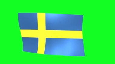 The national flag of Finland on green screen. 3D animation. 4K
