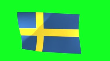 The national flag of Finland on green screen. 3D animation. 4K