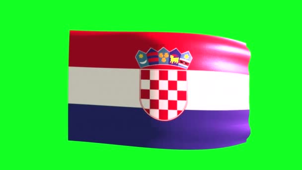 Waving Flag Croatia Green Screen Animation — Vídeos de Stock