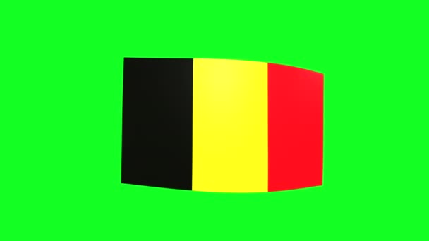 Waving Flag Belgium Green Screen Animation — Vídeo de Stock