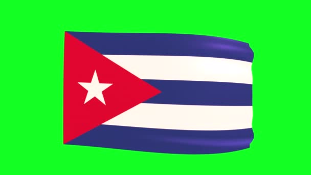 Waving Flag Cuba Green Screen Animation — Vídeo de Stock