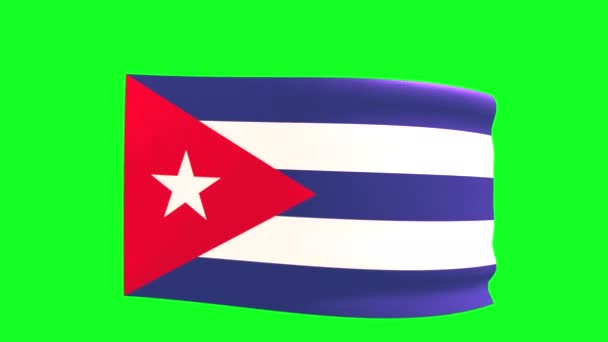 Waving Flag Cuba Green Screen Animation — Wideo stockowe