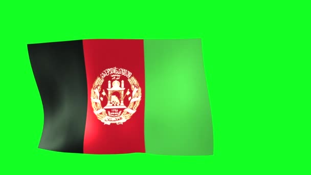 Waving Flag Afhanistan Green Screen Animation — Stockvideo