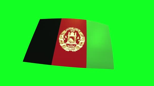 Waving Flag Afhanistan Green Screen Animation — Stock video