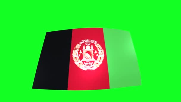 Waving Flag Afhanistan Green Screen Animation — Wideo stockowe