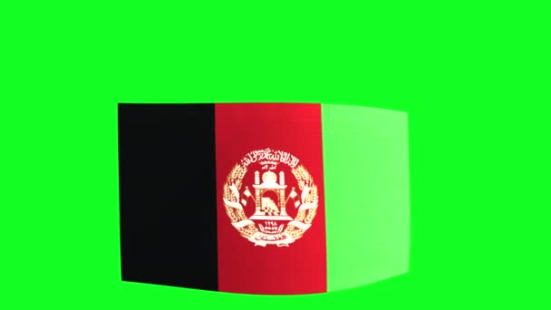 Waving Flag Afhanistan Green Screen Animation — Stock video