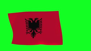 Waving flag of Albania on a green screen. 3D animation. 4K